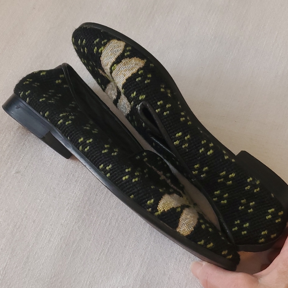 💥 SOLD 💥Larkspur Dragonfly Needlepoint Shoes 7M - Picture 5 of 6